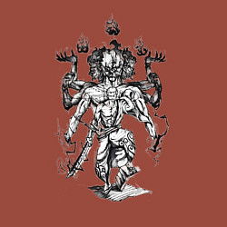 Свитшот хлопковый мужской Ван-Пис Зоро Ророноа ашура, цвет: кирпичный — фото 2