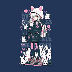 Свитшот хлопковый мужской Chiaki Nanami - Neko Danganronpa, цвет: тёмно-синий — фото 2