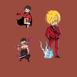 Свитшот хлопковый мужской Ван-Пис Санджи Зоро, цвет: кирпичный — фото 2