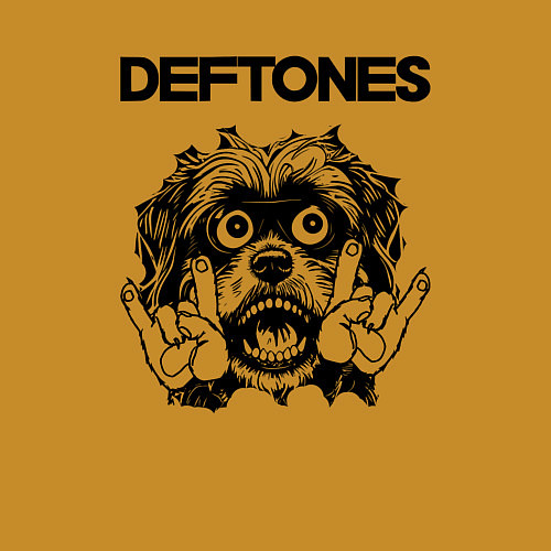 Мужской свитшот Deftones - rock dog / Горчичный – фото 3