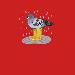 Свитшот хлопковый мужской Голубь в классных резиновых сапожках, цвет: красный — фото 2