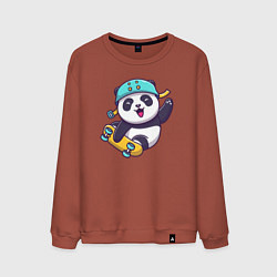 Свитшот хлопковый мужской Skater panda, цвет: кирпичный