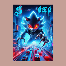 Свитшот хлопковый мужской Hedgehog in neon metropolis - ai art, цвет: пыльно-розовый — фото 2