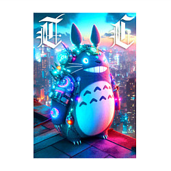 Свитшот хлопковый мужской Cool Totoro - cyberpunk, цвет: белый — фото 2