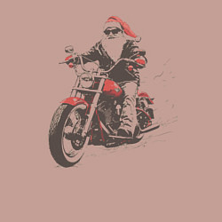 Свитшот хлопковый мужской Дед мороз на мотоцикле чоппере, цвет: пыльно-розовый — фото 2