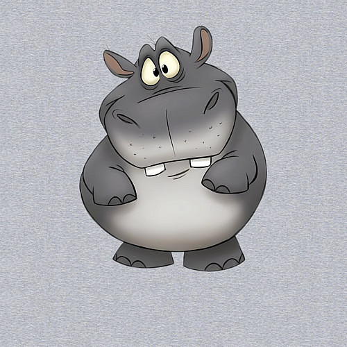 Мужской свитшот Бегемот улыбается / Меланж – фото 3