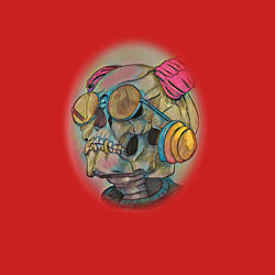 Свитшот хлопковый мужской Очки на черепе, цвет: красный — фото 2