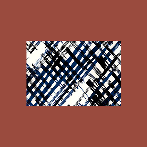 Мужской свитшот Косая клетка бело-синяя / Кирпичный – фото 3