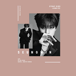 Свитшот хлопковый мужской Stray kids Seungmin, цвет: пыльно-розовый — фото 2