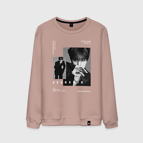 Мужской свитшот Stray kids Seungmin / Пыльно-розовый – фото 1