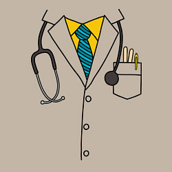 Свитшот хлопковый мужской Халат врача, цвет: миндальный — фото 2