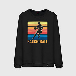 Свитшот хлопковый мужской Basketball lettering, цвет: черный