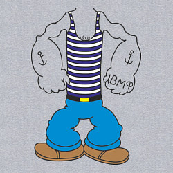 Свитшот хлопковый мужской Тело морячка, цвет: меланж — фото 2