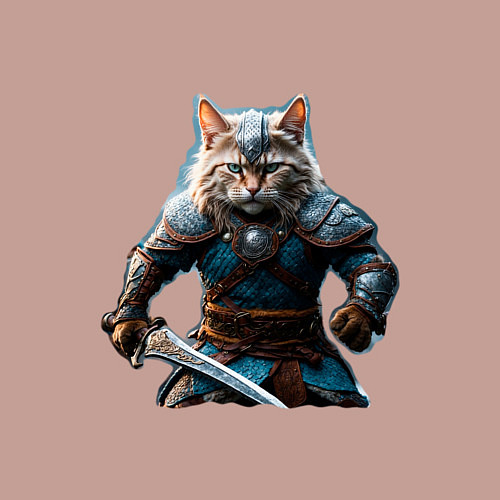 Мужской свитшот Кот викинг / Пыльно-розовый – фото 3