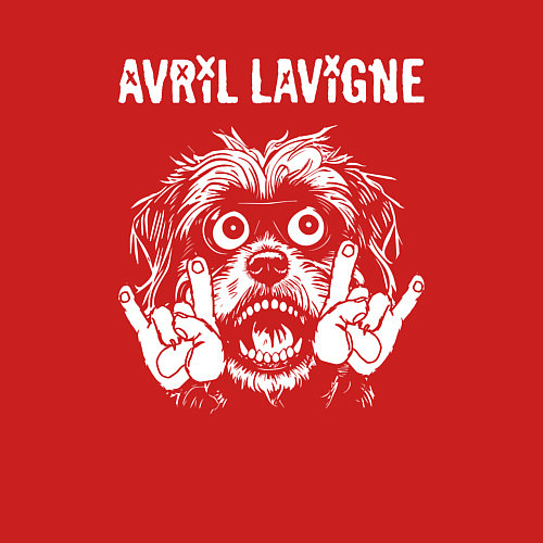 Мужской свитшот Avril Lavigne rock dog / Красный – фото 3