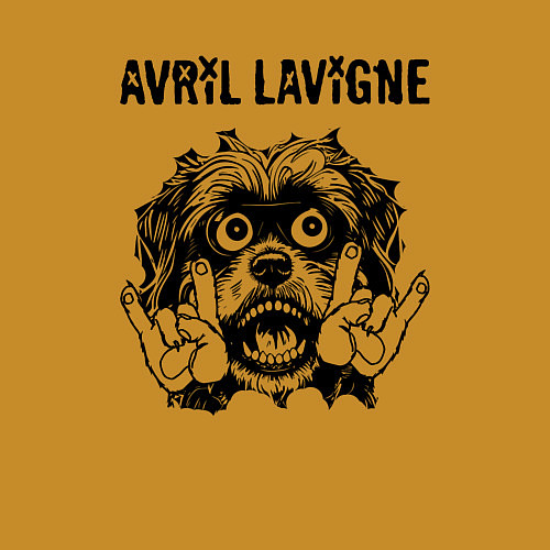 Мужской свитшот Avril Lavigne - rock dog / Горчичный – фото 3