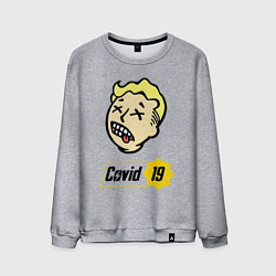 Свитшот хлопковый мужской Vault boy - covid 19, цвет: меланж