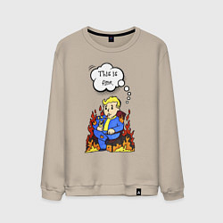 Мужской свитшот Vault boy in the fire