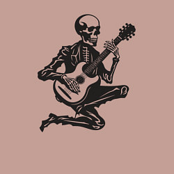 Свитшот хлопковый мужской Скелетик музыкант, цвет: пыльно-розовый — фото 2