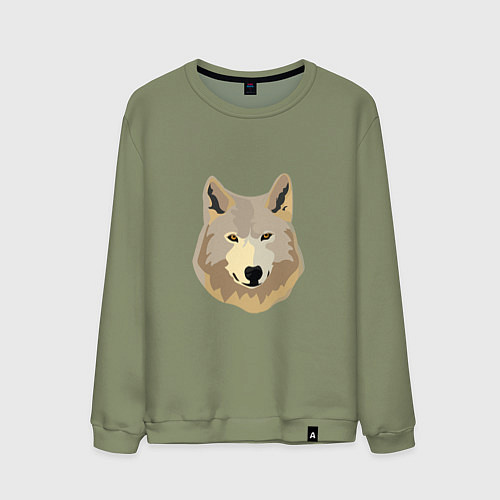 Мужской свитшот Белый волк / Авокадо – фото 1