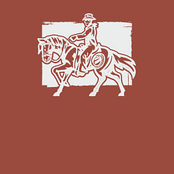 Свитшот хлопковый мужской Ковбой на лошади, цвет: кирпичный — фото 2