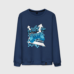 Свитшот хлопковый мужской Повышая уровень, цвет: тёмно-синий