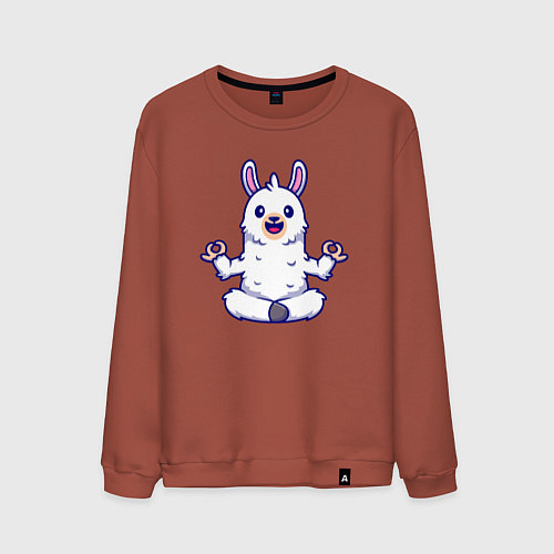 Мужской свитшот Йога альпака / Кирпичный – фото 1