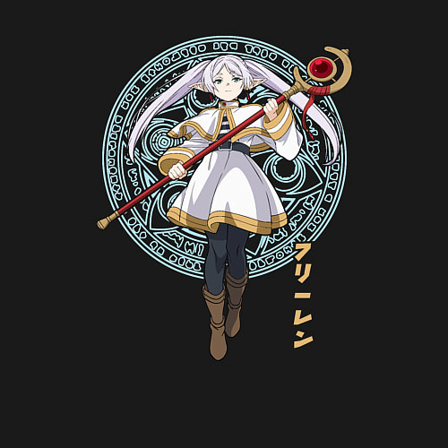 Мужской свитшот Волшебница Фрирен / Черный – фото 3