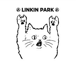 Свитшот хлопковый мужской Linkin Park 2024 - rock cat, цвет: белый — фото 2