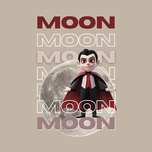 Мужской свитшот Вампир на луне / Миндальный – фото 3