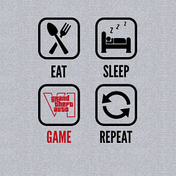 Свитшот хлопковый мужской Eat - sleep - GTA6 - repeat, цвет: меланж — фото 2