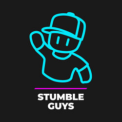 Свитшот хлопковый мужской Символ Stumble Guys в неоновых цветах, цвет: черный — фото 2