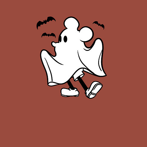 Мужской свитшот Микки - приведение / Кирпичный – фото 3