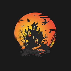 Свитшот хлопковый мужской Хэллоуин ведьмин дом, цвет: черный — фото 2