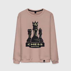 Свитшот хлопковый мужской Chess master, цвет: пыльно-розовый