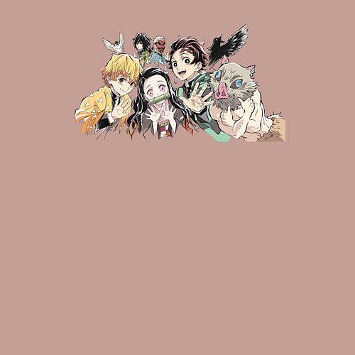 Мужской свитшот Demon slayer player anime / Пыльно-розовый – фото 3