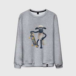 Мужской свитшот Барашек Шон со скейтом