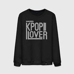 Свитшот хлопковый мужской K-pop lover, цвет: черный