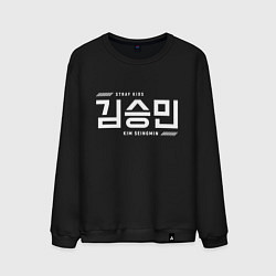 Свитшот хлопковый мужской Ким Сынмин stray kids, цвет: черный