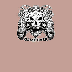 Свитшот хлопковый мужской Череп джойстик game over, цвет: пыльно-розовый — фото 2