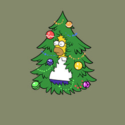 Свитшот хлопковый мужской Гомер - Новый год, цвет: авокадо — фото 2