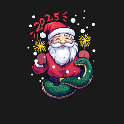 Свитшот хлопковый мужской Змея и Дед мороз, цвет: черный — фото 2