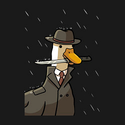 Свитшот хлопковый мужской Гусь агент с ножом, цвет: черный — фото 2