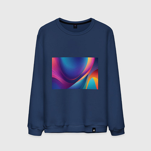 Мужской свитшот Красивый градиент абстракция / Тёмно-синий – фото 1