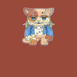 Свитшот хлопковый мужской Кот Франкенштейн, цвет: кирпичный — фото 2