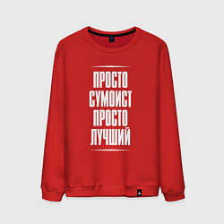 Свитшот хлопковый мужской Просто сумоист просто лучший, цвет: красный