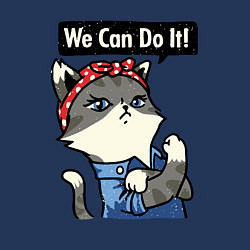 Свитшот хлопковый мужской We can do it - cat, цвет: тёмно-синий — фото 2