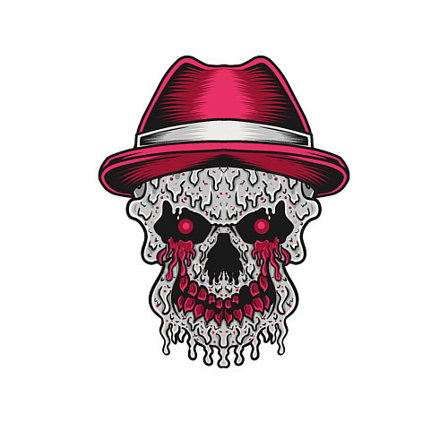 Мужской свитшот Череп гангстера / Белый – фото 3