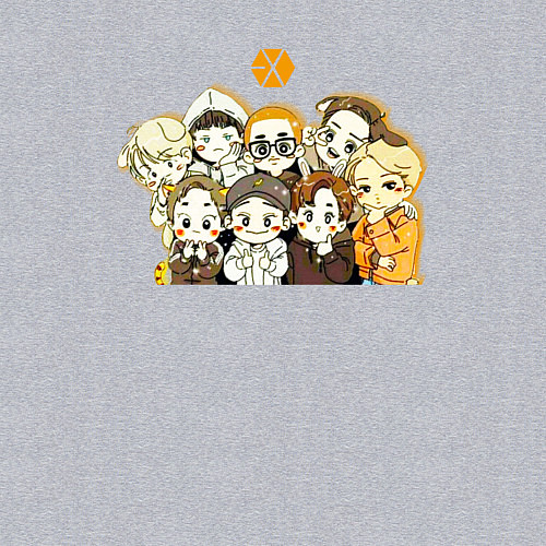 Мужской свитшот Exo милые персонажи / Меланж – фото 3