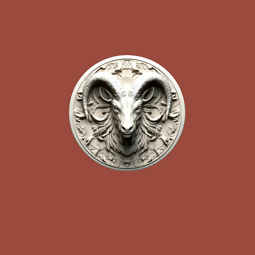 Мужской свитшот Козерог знак западного зодиака / Кирпичный – фото 3